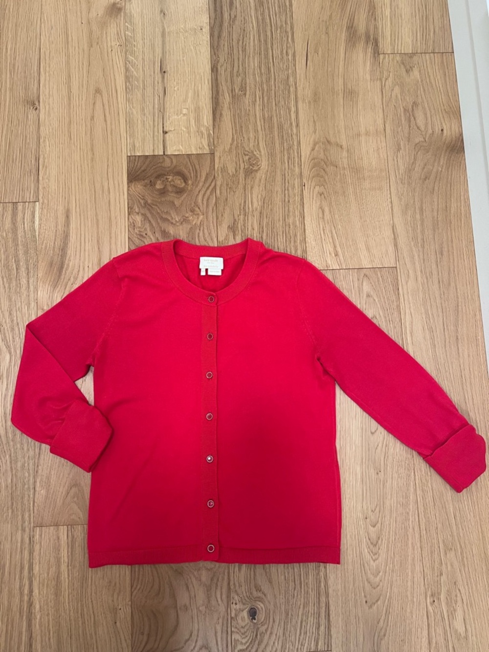 kate spade Red bow tie sleeved Button-Front Cotton Cardigan